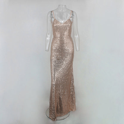 LUXE-- Sparkly Floor Length Dress